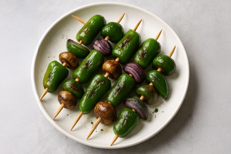 Brochettes de piments Padrón