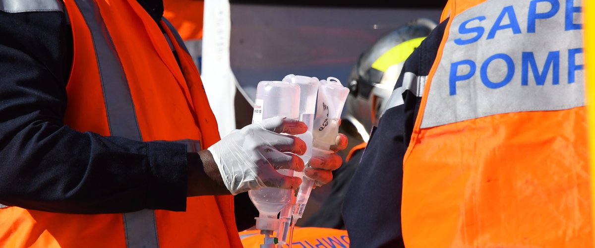 Bloc de béton et zone d intervention à Saze