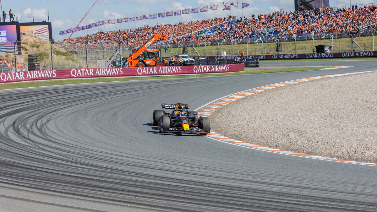 Vue aérienne du circuit de Zandvoort lors des qualifications de F1