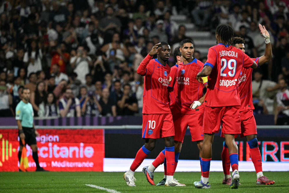 Ousmane Dembélé célèbre son penalty