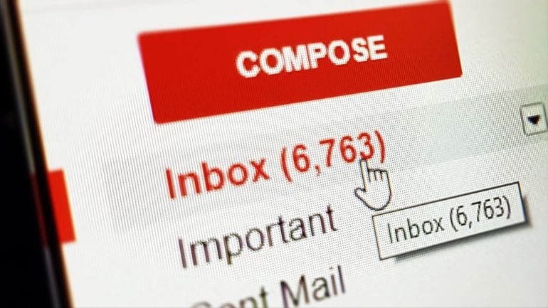 Vue de Gmail sur un écran