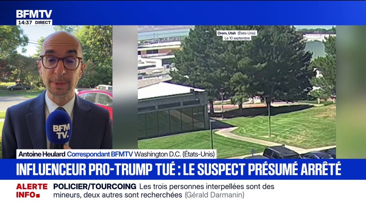 Annonce d'arrestation du suspect Charlie Kirk