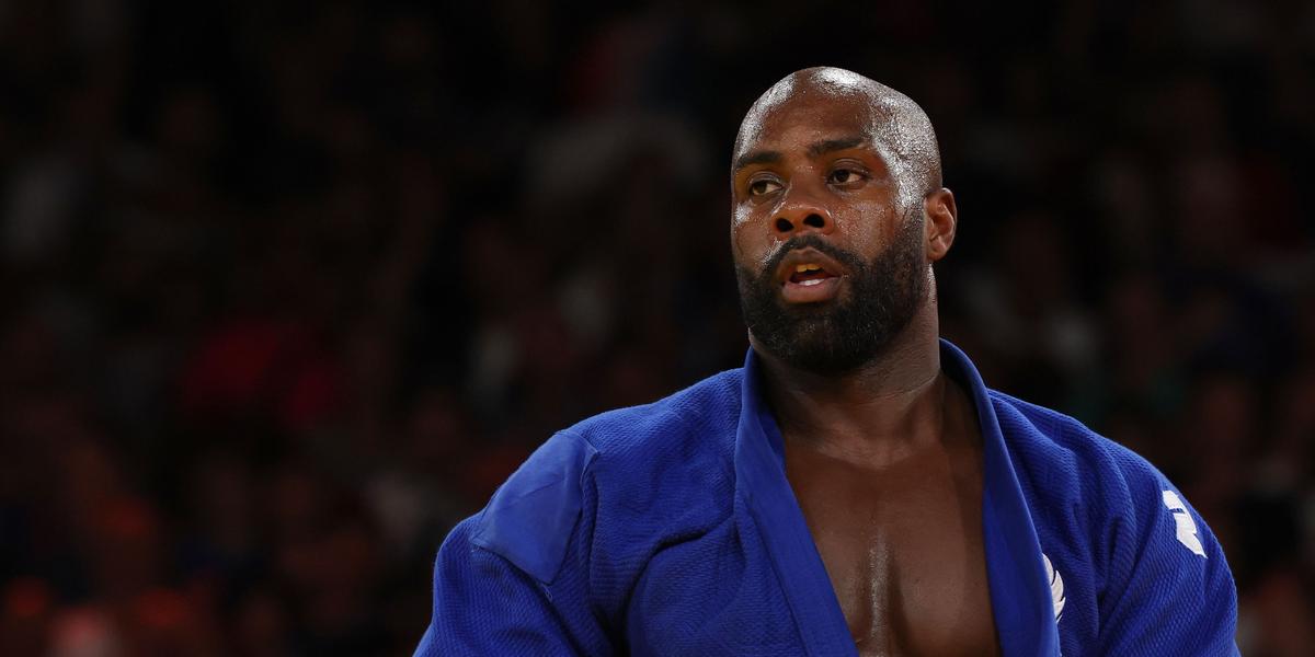 Teddy Riner lors d'une conférence de presse