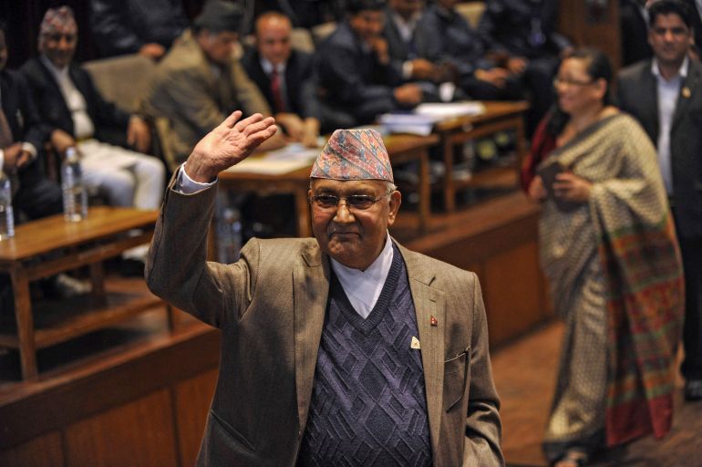 K.P. Sharma Oli, Premier ministre démissionnaire du Népal