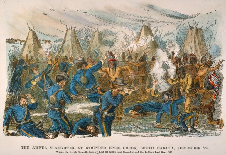 Représentation de la massacre de Wounded Knee, 1890