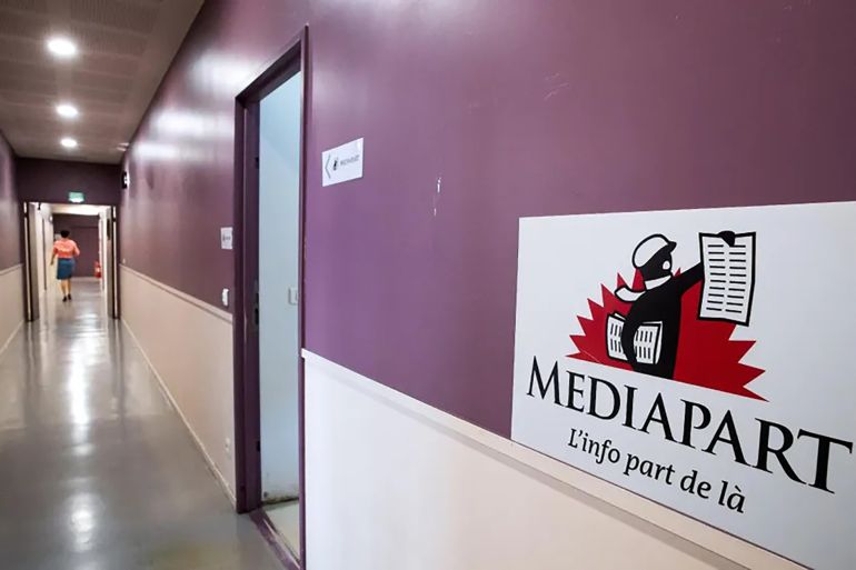 Façade des bureaux de Mediapart à Paris