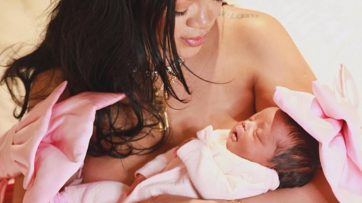 Rihanna et A$AP Rocky lors d'une apparition liée à la naissance