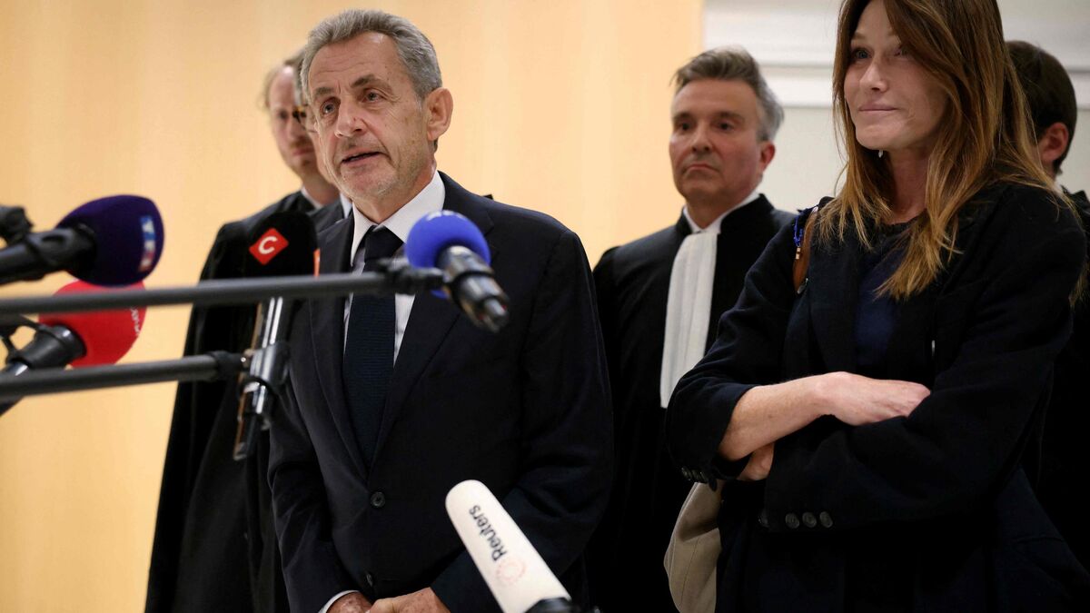 Carla Bruni et Nicolas Sarkozy après l'annonce de la condamnation