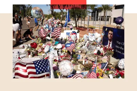 Mémorial pour Charlie Kirk devant Turning Point USA