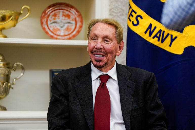 Larry Ellison réagit à la Maison Blanche, Washington, 3 février 2025