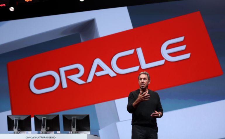 Larry Ellison lors d'un discours à Oracle OpenWorld, San Francisco, 2014