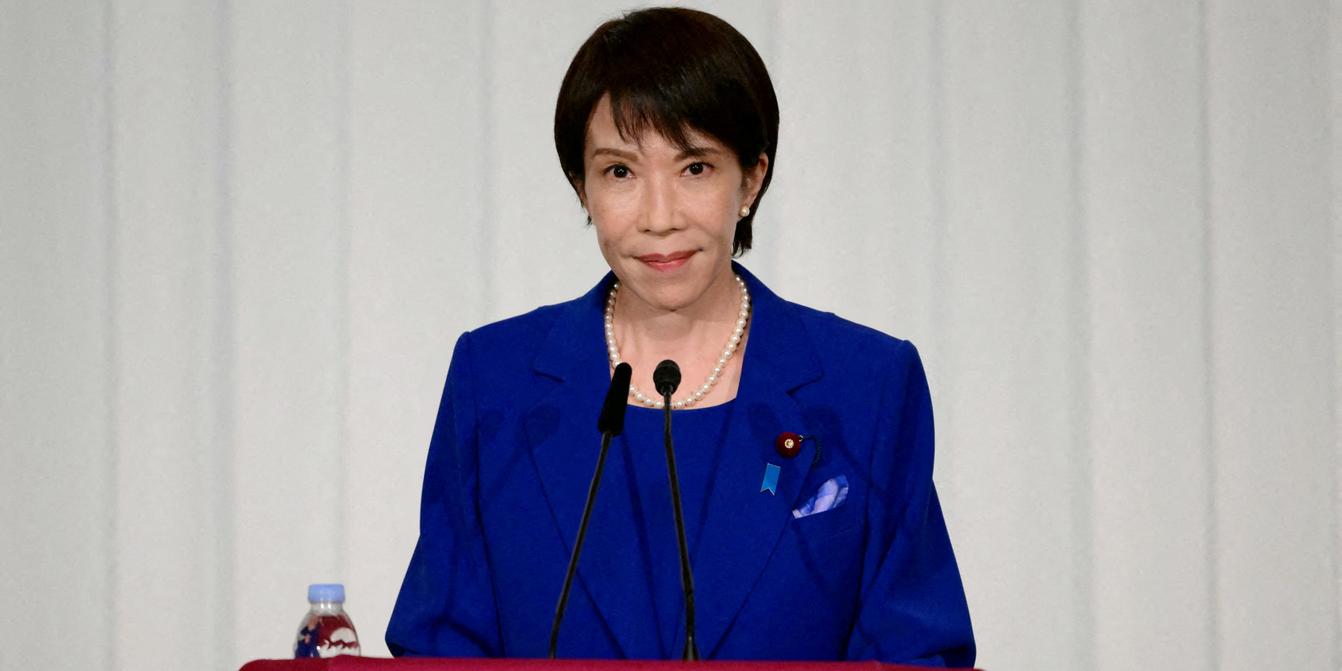 Sanae Takaichi lors d'une annonce politique