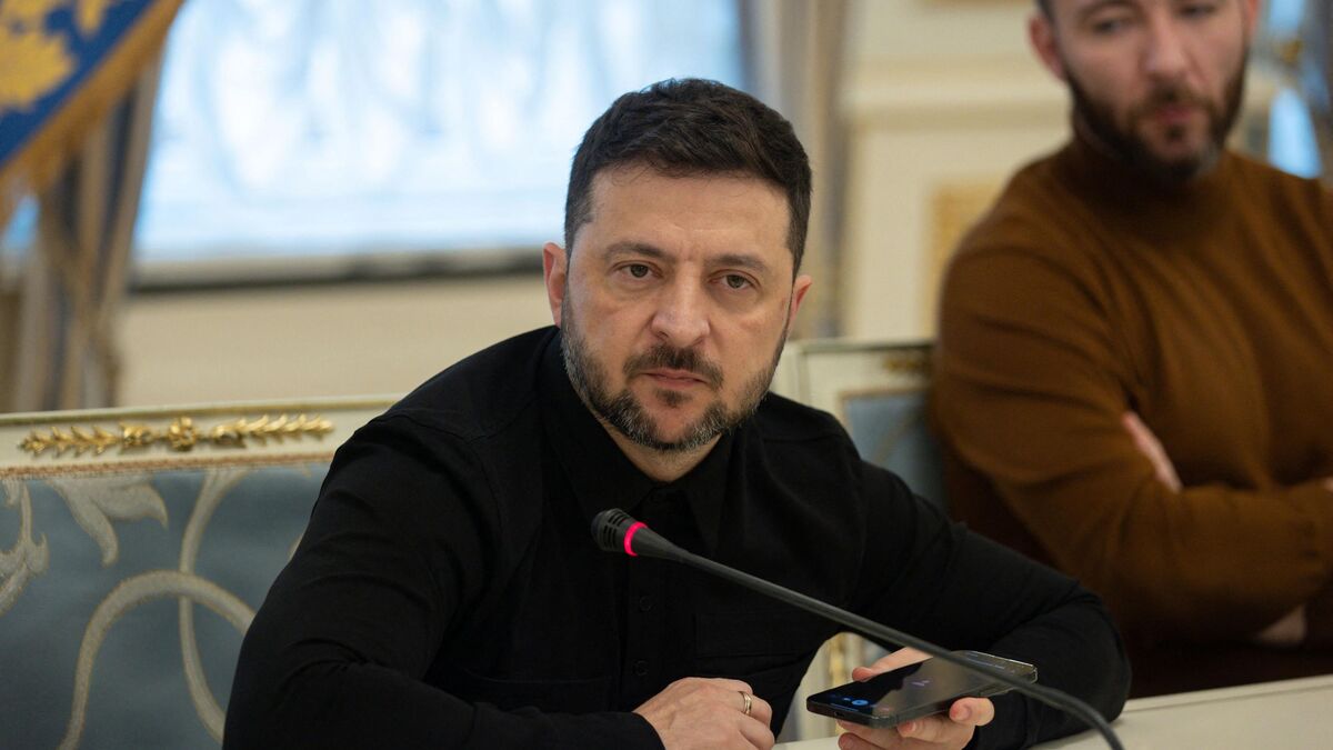 Volodymyr Zelensky en Suède lors d'une annonce sur les exportations d'armes