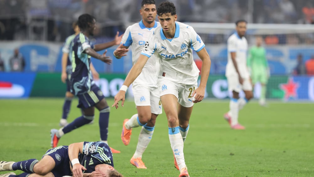 Photo de l'OM lors d'un match de Ligue des champions
