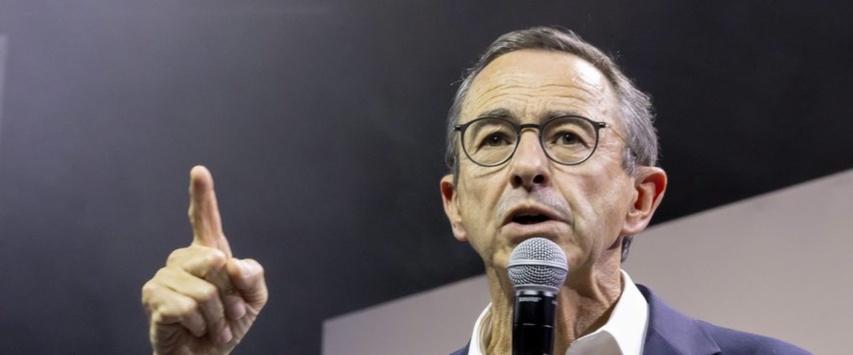 Portrait de Bruno Retailleau lors d’une allocution politique