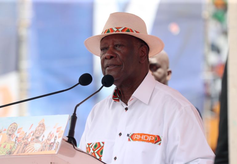 Candidat présidentiel lors d’un meeting à Abidjan