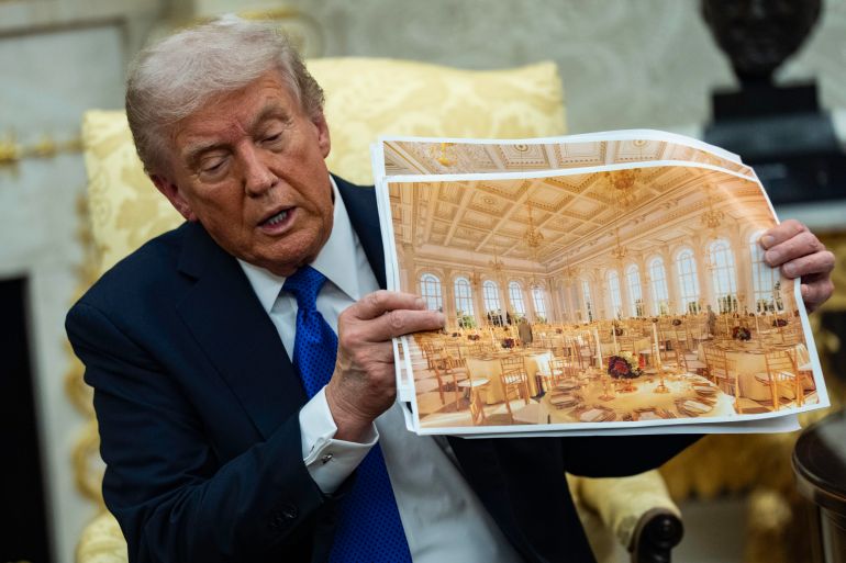Rendu du projet de salon à la Maison-Blanche présenté par Donald Trump