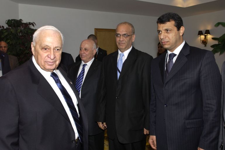 Sharon et dirigeants palestiniens avant réunion à Charm el-Cheikh, 2005