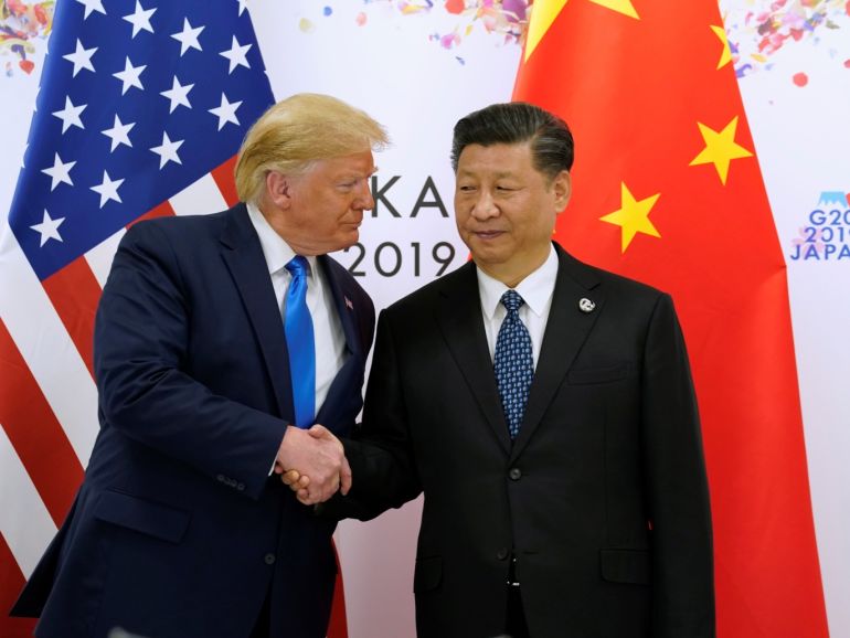 Poignée de main entre Donald Trump et Xi Jinping
