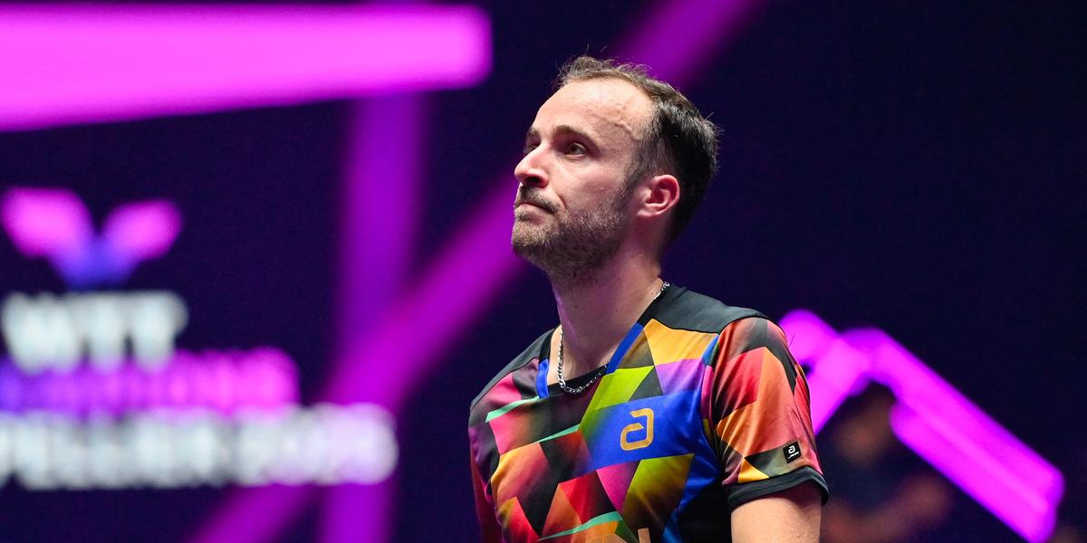 Gauzy et Matsushima pendant le match du WTT Champions de Montpellier