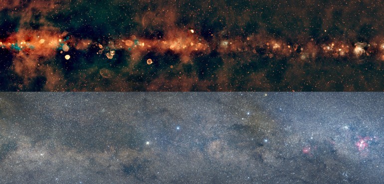 Détail de l'image radio de la Voie lactée (ICRAR)