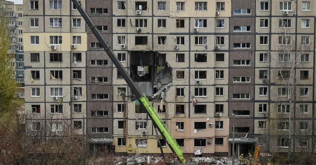 Vue d'une zone touchée par une attaque de drones