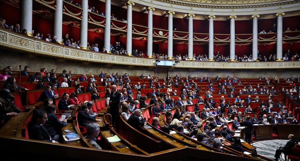 Hémicycle de l'Assemblée nationale lors des questions