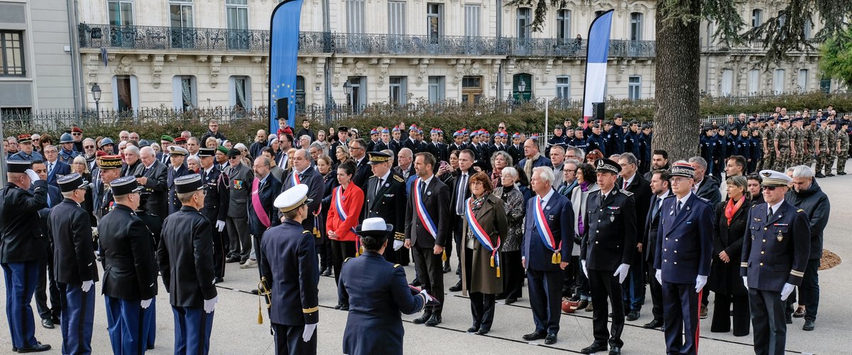 Cérémonie du souvenir à Montpellier près du monument rénové