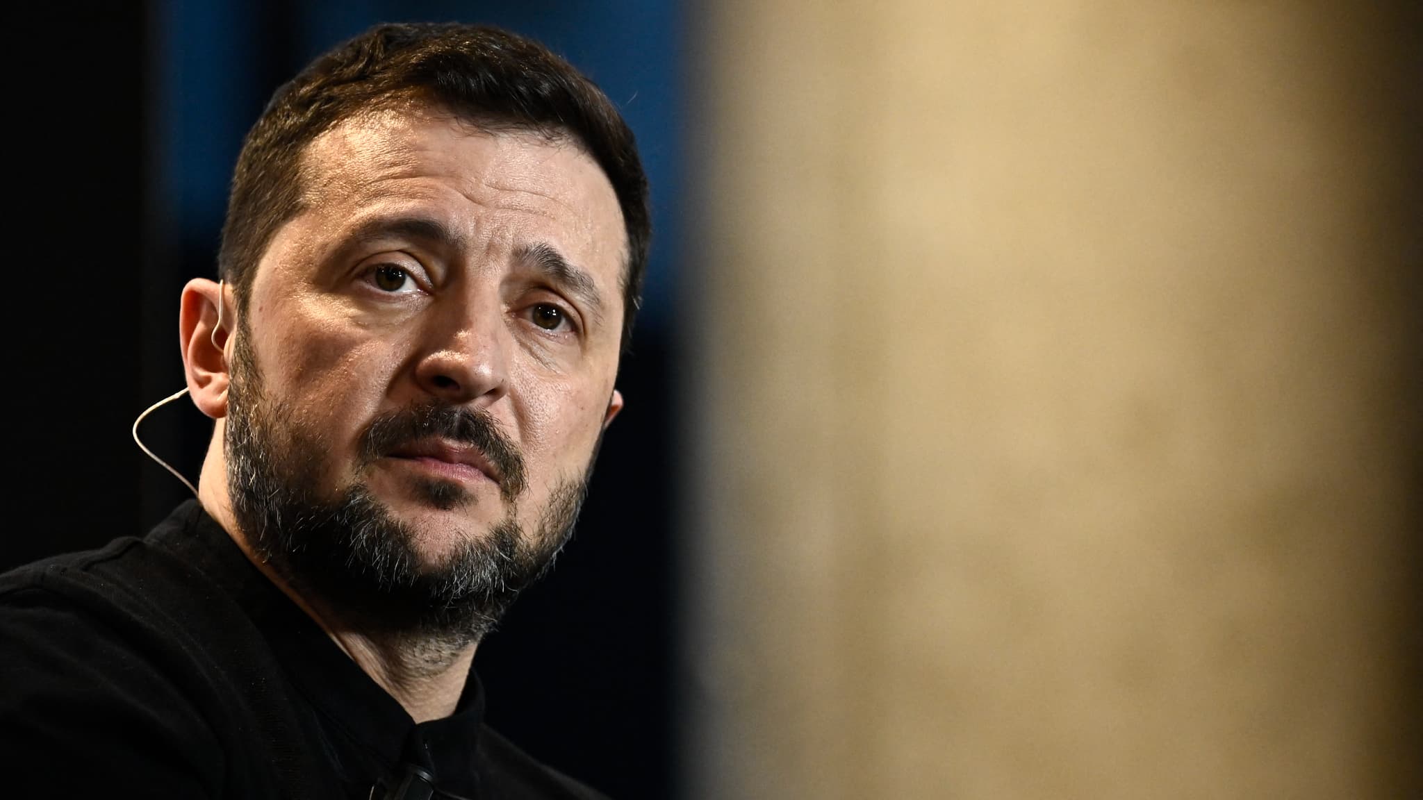 Le président ukrainien lors d'une conférence de presse