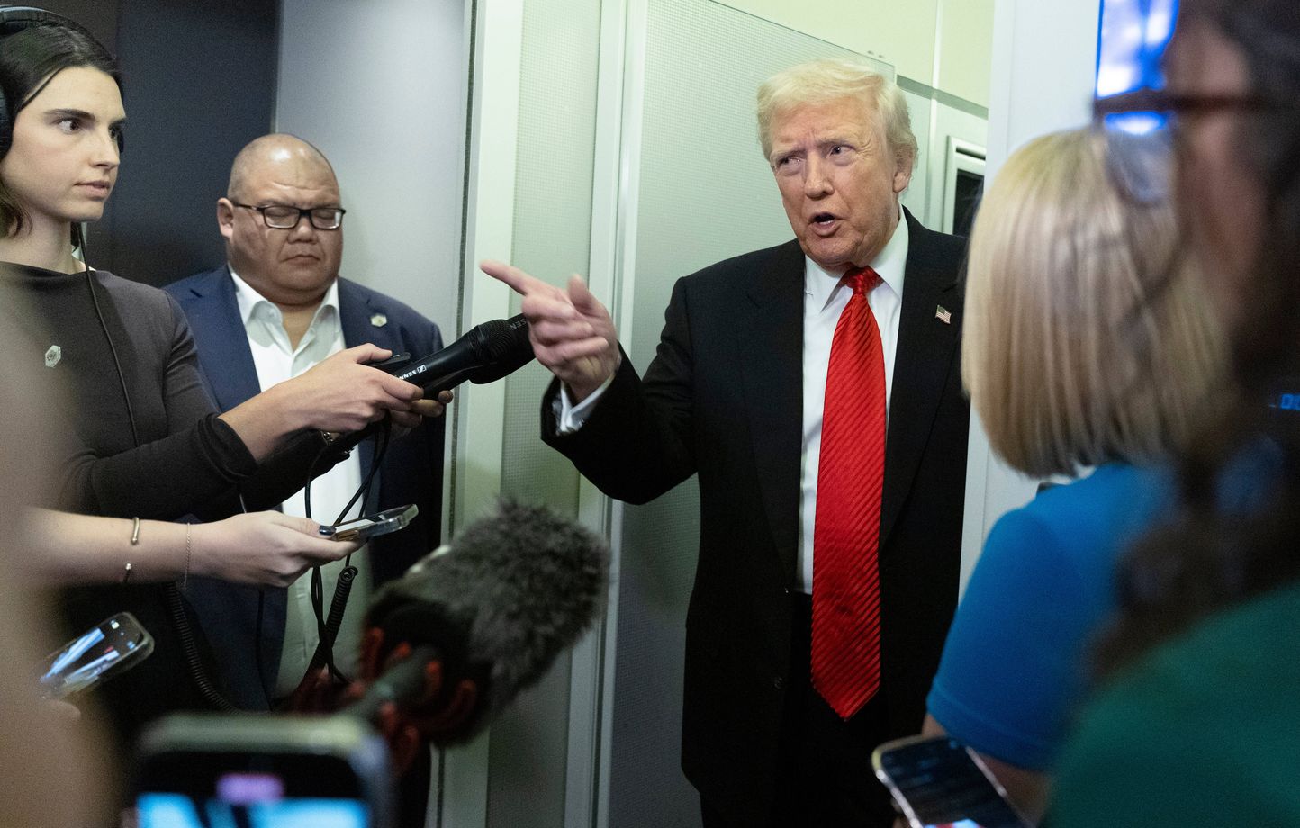 Trump sur Air Force One lors d'un déplacement